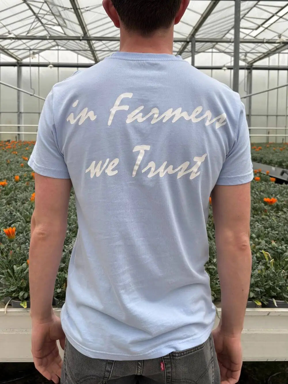 in farmers we trust blauw kleding man